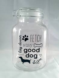 Custom Dog Treat Jar Choose Your Dog S Silhouette By Homemaderustic On Etsy Https Www Etsy Com Listing 261655328 Dog Treat Jar Dog Treat Jar Diy Treat Jars