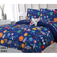 Financing available · home decorating ideas · home improvement Golden Linens Multicolor Navy Blue Solar System Space Ships Rockets Universe Galaxy Stars Full Size