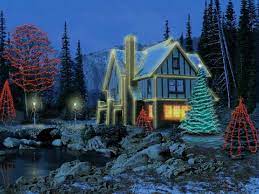 Free 3d Moving Screensaver Downloads 3d Christmas Cottage Screensaver Free Softwa Animated Christmas Wallpaper Christmas Lights Wallpaper Cottage Christmas