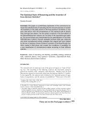 PDF) The Statistical Style of Reasoning and the Invention of Bose‐Einstein  Statistics