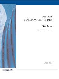 We did not find results for: World Patent Index Chemical Elements Polymers