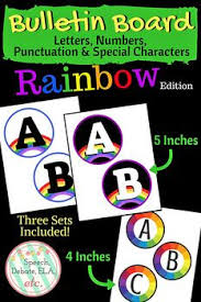 Bulletin Board Letters Numbers Rainbow Edition 3 Sets Bulletin Board Letters Letters And Numbers Bulletin Boards Classroom Decor
