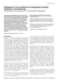 Akathisia is a side effect of medication that's characterized by. Pdf Gabapentin In The Treatment Of Antipsychotic Induced Akathisia In Schizophrenia Howard Margolese Academia Edu