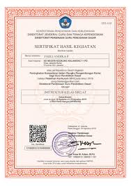 Pengertian sertifikasi menurut mulyasa adalah proses uji kompetensi yang telah dibuat untuk mengungkapkan kekuasaan kompetensi seseorang sebagai landasan pemberian sertifikat pendidik. Cetak Sertifikat Diklat Untuk Pengampu Panduan Sim Pkb Diklat K13 In Mentor