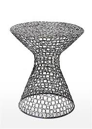 Interlude Dendara Modern Hourglass Sculptural Wire Frame Table Side Table Wire Table Perfect Side Table