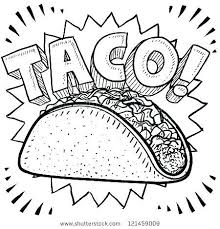 Mexican Food Coloring Sheet Food Coloring Pages Breakfast Books Kids Recipes And Kitchen Toys Colouring Mex Food Coloring Pages Taco Drawing Dragons Love Tacos