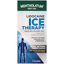 Buy Mentholatum Lidocaine Ice With Menthol Pain Relieving Gel For Maximum Strength Dual Action Numbing Cooling 2 7 Oz Online In Mauritius B07gshrsjn