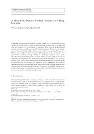 Zhong li, jiequn han, weinan e, and qianxiao li, on the curse of memory in recurrent neural networks: Pdf A Mean Field Optimal Control Formulation Of Deep Learning