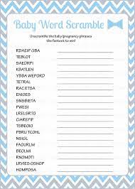 Baby Word Scramble Printable Download Blue Gray Bowtie Little Man Baby Shower Game B1008 Baby Word Scramble Baby Words Men Baby Shower Games
