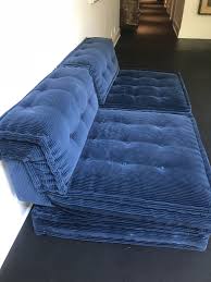 Roche Bobois Navy Blue Corduroy Mah Jong Sofa Daybed Chairish Modern Sofa Designs Bed Furniture Cheap Couch