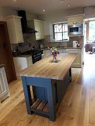 Medium Freestanding Kitchen Island Hand Painted In Farrow Ball Downpipe Fitted With A Freestanding Kitchen Island Freestanding Kitchen Kitchen Design Small