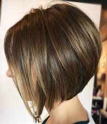 Shiny Angled Bob With Layers In 2021 Short Bob Hairstyles Angled Bob Hairstyles Thick Hair Styles