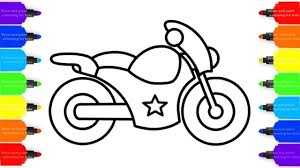 How To Draw A Motorcycle Easy Step By Step Coloring Pages For Children Drawing Activities Easy Drawings Easy Coloring Pages