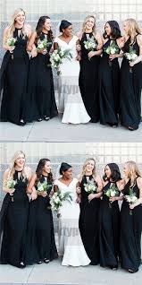 2018 Halter Custom Chiffon Long Black Bridesmaid Dresses Typ0811 Black Bridesmaid Dresses Long Black Chiffon Bridesmaid Dresses Affordable Bridesmaid Dresses