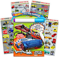 We may earn money from the links on this page. Buy Hot Wheels Imagine Ink Coloring Book Set For Kids Toddlers Mess Free Magic Ink Coloring Book With 160 Crenstone Stickers No Mess Coloring Bundle Online In Usa B07pml9z3n