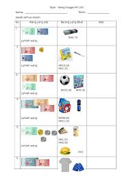 Tandakan (/) pada wang syiling yang sesuai dengan perkataan berikut1. Latihan Wang