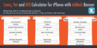 Loan Vat And Bill Calculator For Iphone With Admob Banner Web Design Banner Bills