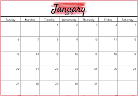 Custom Calendar 2019 January Monthly Calendar Template Calendar 2019 Printable Calendar Template
