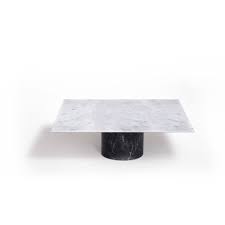 W36,9 x d36,9 h49,7 cm top: Nero Marquina Bianco Carrara Marble Proiezioni Coffee Table By Elisa Ossino For Salvatori For Sale At Pamono
