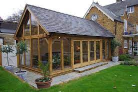 Slate Roof Fully Tiled Garden Room Extension With Bifolding Doors Garden Room Extensions House Roof Slate Roof House