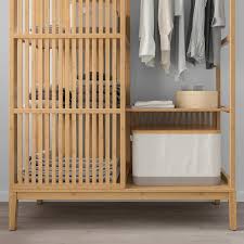 Nordkisa Open Wardrobe With Sliding Door Bamboo Width 47 1 4 Height 73 1 4 Find It Here Ikea Sliding Wardrobe Doors Open Wardrobe Sliding Doors
