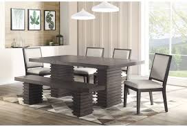 Contemporary dining sets offer the opportunity for making lunch or dinner into more than just a. Steve Silver Mila Contemporary Dining Table And Chair Set With Bench Wayside Furniture Table Chair Set With Bench
