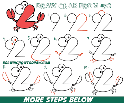 How to draw a crab step by step for kids and coloring pages. How To Draw Cartoon Crab From Numbers 92 Easy Step By Step Drawing Tutorial For Kids How To Draw Step By Step Drawing Tutorials