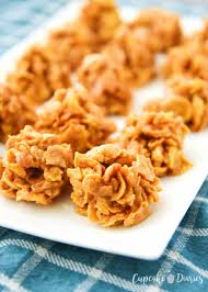 Corn flakes cereal, in particular, is so yummy. No Bake Peanut Butter Corn Flake Cookies Cupcake Diaries
