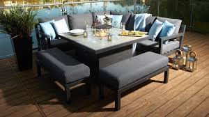 Dining sets include a table and between 4 and 8 chairs, while lounge sets include recliners or lounger chairs and may also. Bramblecrest La Rochelle Modular Sofa With Firepit Set Online Exclusive Local Delivery Only Garden Furniture Tong Garden Centre