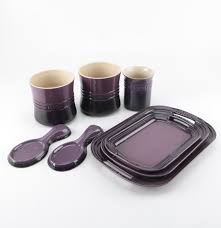 Check spelling or type a new query. Lot Art Le Creuset Purple Cassis Stoneware Trays Utensil Holders And Spoon Rests