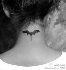 Small Bat Tattoo Back Of Neck Tattoo Bat Tattoo Neck Tattoo