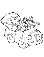 Online coloring pages cartoon coloring pages. Dora And Backpack Ptintable Coloring Sheet Page
