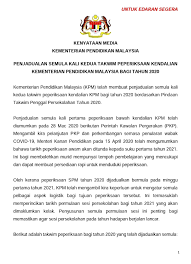 Radzi jidin berkata, kerajaan menetapkan pembukaan sekolah agak lewat berdasarkan takwim penggal dan cuti persekolahan tahun 2021. Kpm On Twitter Kenyataan Media Penjadualan Semula Kali Kedua Takwim Peperiksaan Kendalian Kementerian Pendidikan Malaysia Bagi Tahun 2020 28 Jun 2020 Https T Co Mmuwk46kh1