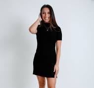 Melina Short Sleeve Knit Dress - Black - Small