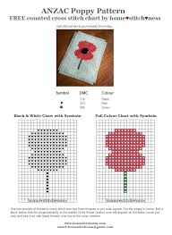 Free Anzac Poppy Australia New Zealand Cross Stitch Chart By Homestitchness Celtic Cross Stitch Cross Stitch Flowers Cross Stitch Patterns