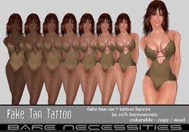 100% original content this product contains: Second Life Marketplace Tan Tattoo Layers In 10 Increments Unisex For Body On System And Bom Mesh Or Face Only To Adapt To Mesh Body Color