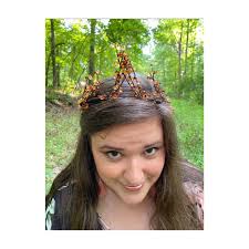 Fall Beaded Tiara, Autumn Beaded Tiara, Fall Princess Tiara, Autumn  Princess Tiara, Modeled by Abbie Lee