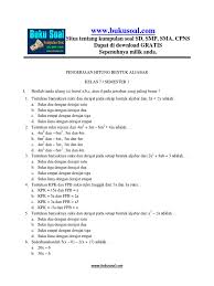 Kemudian pak veri membeli lagi sebanyak. Latihan Soal Matematika Aljabar Smp Kelas 7 Pdf