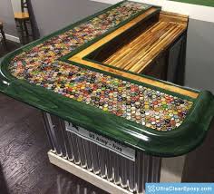 Epoxy Resin For Bar Tops Tabletops Countertops Commercial Grade In 2020 Beer Cap Table Bottle Cap Table Beer Caps