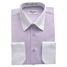 Two Tone Dress Shirts For Men Lavender Shirt White Collar Pockets Cuff Berlioni Mens Shirt Dress Pink Dress Shirt Pink And White Dress