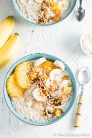 Tropical Summer Coconut Oatmeal Recipe Healthy Oatmeal Recipes Coconut Oatmeal Healthy Food Delivery