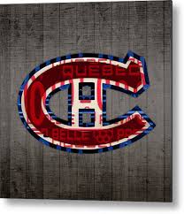 There is an old joke about an american from the southern states who visited montreal and went to a game. Montreal Canadiens Hockey Team Retro Logo Vintage Recycled Quebec Canada License Plate Art Metal Print By Design Turnpike