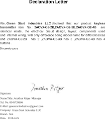 Jul 16, 2021 · a salutation is the greeting at the beginning of a cover letter that is included with a resume when applying for a job. G2 Keyless Transmitter Cover Letter Declaration Letter Green Start Industries