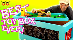 Here is a toy box with a brilliant design and a unique system to play some indoor games. Diy Toy Box Super Easy To Build Free Plans Youtube