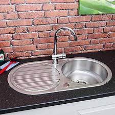 Combine style and function with a new kitchen sink. Stainless Steel Inset Round Kitchen Sink Single Bowl Reversible Drainer Waste Amazon Co Uk Kitchen Home