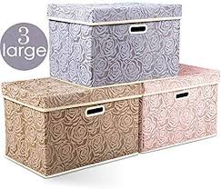Prandom Large Stackable Storage Bins With Lids Fabric Decorative Storage Box Cubes Organ In 2020 Decorative Storage Boxes Stackable Storage Bins Storage Bins With Lids