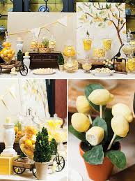 Make your ceremony space homey with lots of foliage and a rug that you can use as an heirloom piece. Lemon Yellow Theme Party Decorations Novocom Top