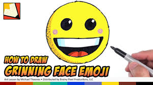 How To Draw Emojis Grinning Face Emoji Step By Step For Beginners Bp Youtube