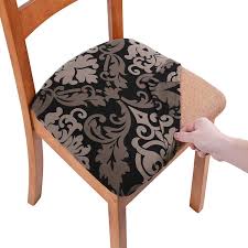 Dinning seat chair dining room cheap dining chair high quality modern cheap metal legs dinning fabric seat chair for dining room. Homaxy Stretch Chair Seat Covers For Dining Room Elastic Dining Chair Seat Protector Cover Removable Washable Chair Slipcovers With Ties Set Of 6 Black Flower Buy Online In Botswana At Botswana Desertcart Com Productid