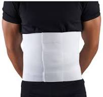 OTC Abdominal Binder, 10-Inch Chest and Rib Panel Support for Men and  Women, Elastic, White, Small